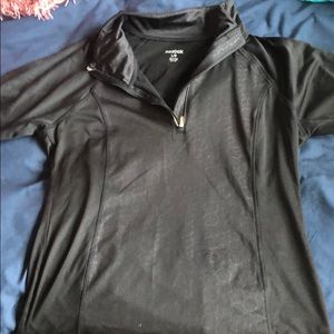 Black quarter zip workout shirt